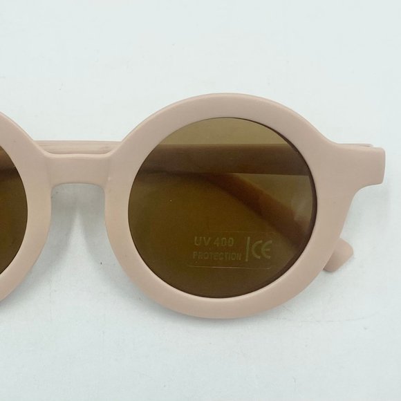 New Polished Prints Light Pink Baby Toddler Girl Round Retro Sunglasses UV400 - Picture 7 of 9